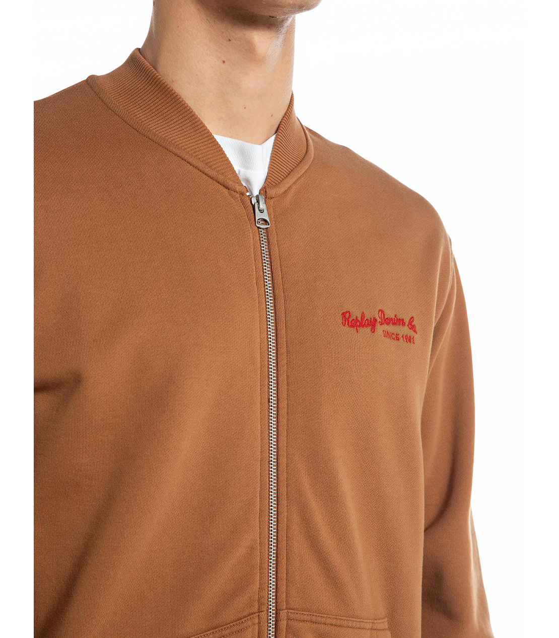 レタリング刺しゅう フルジップスウェットシャツ 詳細画像 ブランデー 3